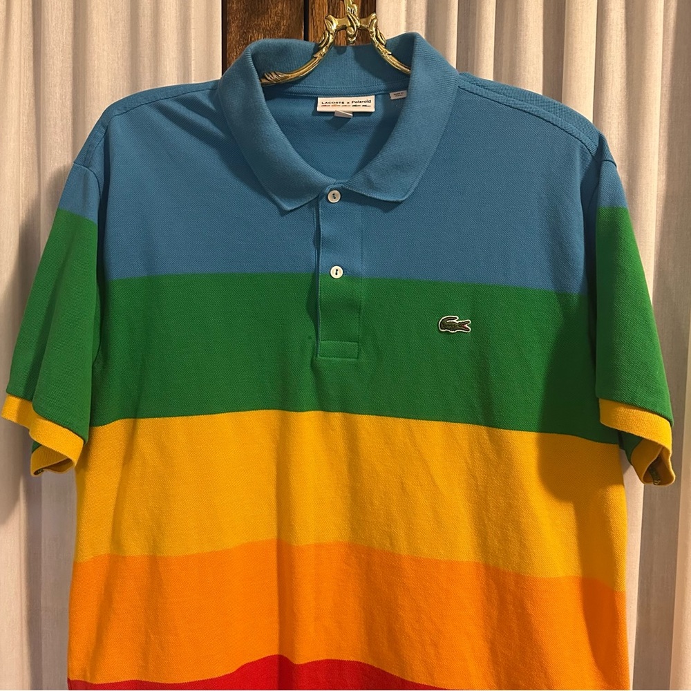 Lacoste x Polaroid Colour Striped Classic Fit Polo Shirt - Picture 3 of 13